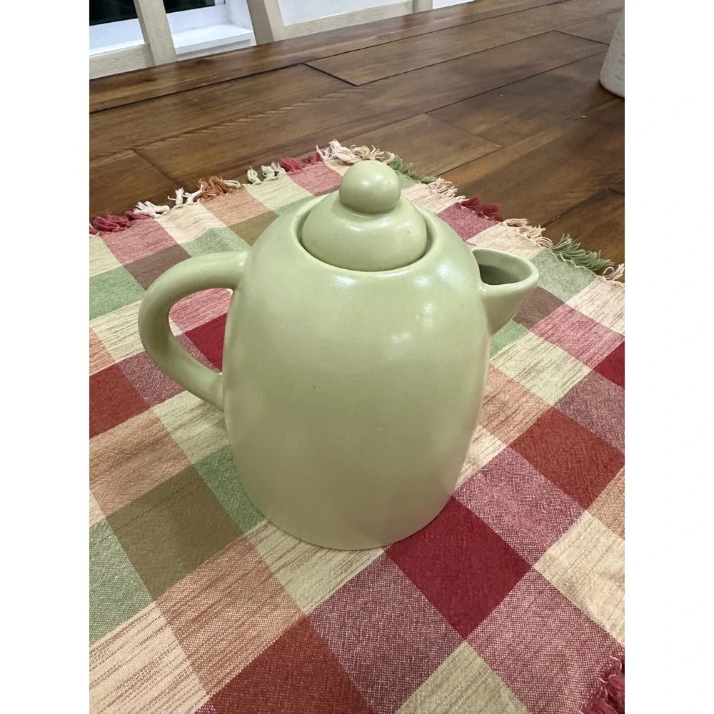 MSRF Design Studio Sage Green Ceramic Teapot with Lid Minimalist Modern